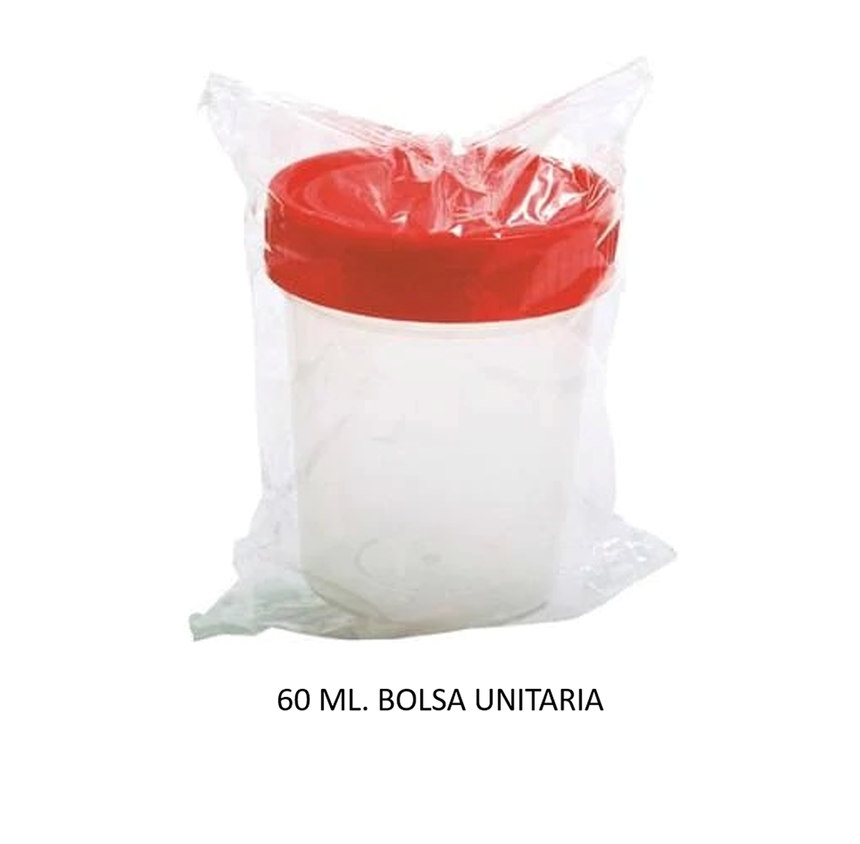 Contenedor Orina 60 ml. Bolsa Unitaria