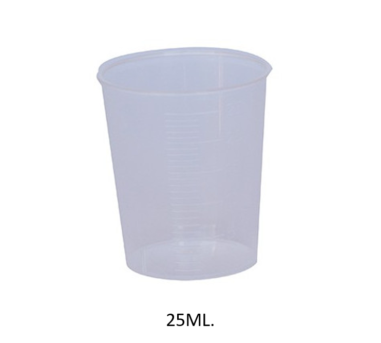Cubertería Desechable. Vasos Plástico 25ml. Unidosis