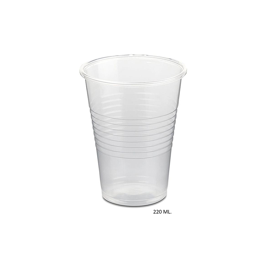 Cubertería Desechable. Vasos Plástico 220 Ml.  / Transparente
